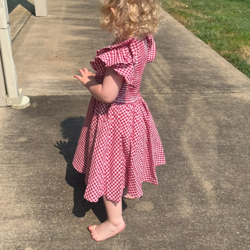 Ivy City Co Red Gingham mini Hattie dress
